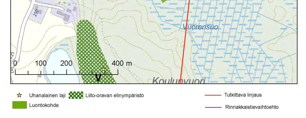 26. Vuorenlammen (20) sijainti. 5.4 Sudenkorennot EU:n luontodirektiivin (92/43/ETY) liitteen IV(a) sudenkorennoista tavataan Suomessa seitsemää lajia.