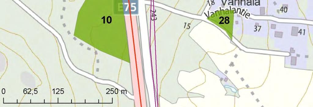 välillä kulkevan metsäautotien läheisyydestä havaittiin pieni, ojittamaton korpipainanne.