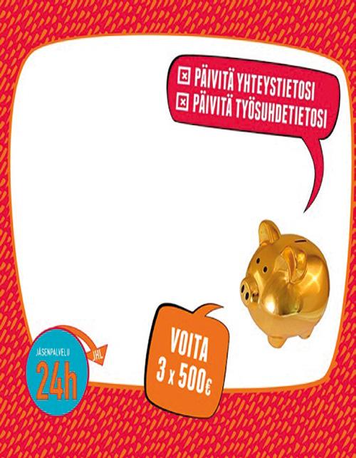 Jäsenpalvelu 24h Päivitä jäsentietosi ja voit voittaa 500 lahjakortin! Jäsenpalvelu 24h:ssa 15.8. 15.10.