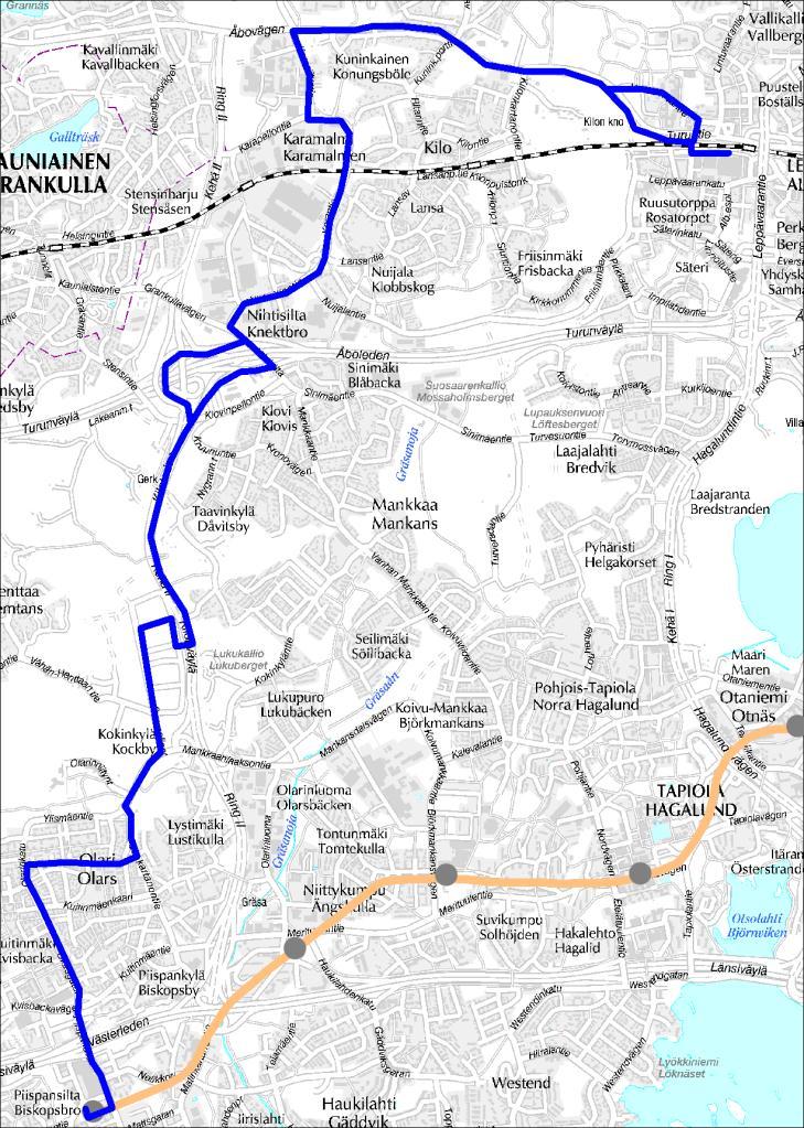 Linja 532 Matinkylä (M) Suurpelto Karamalmi - Leppävaara Linja 532 Ruuhka Päivä/Ilta Hiljainen aika La, päivä Su, päivä Vuoroväli, min 10 15 30 15 30 Minimikierrosaika, min 82 71 65 71 65