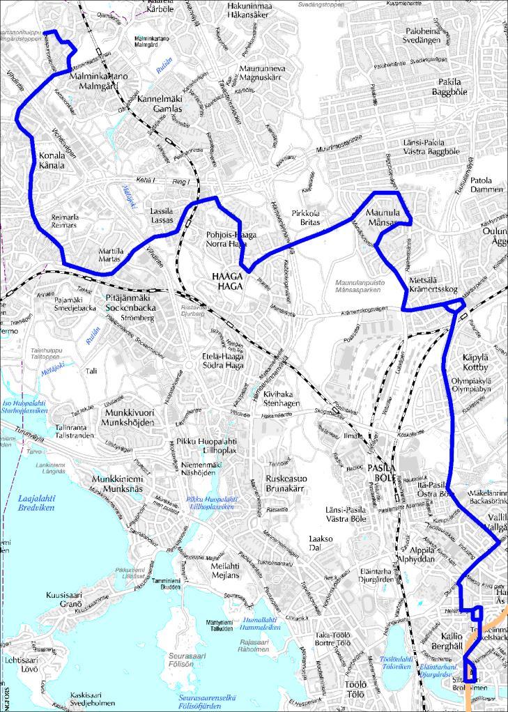 Linja 51 Hakaniemi Kallio Maunula Haaga Konala Malminkartano Linja 51 Ruuhka Päivä/Ilta Hiljainen aika La, päivä Vuoroväli, min 10 20 20 20 20 Minimikierrosaika, min 129 119 104 119 104