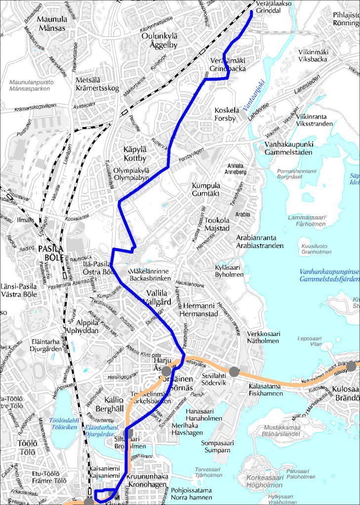 Linja 65 Rautatientori Veräjälaakso Linja 65 Ruuhka Päivä/Ilta Hiljainen aika La, päivä Su, päivä Vuoroväli, min 10 15 20 20 20 Minimikierrosaika, min 85 82 68 82 68 Suoritelaskennan kierrosaika, min