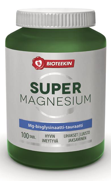 SUPER MAGNESIUM Magnesium on tärkeää lihaksille, luustolle ja jaksamiselle.