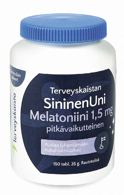 SININEN UNI MELATONIINI 1,5 mg PITKÄVAIKUTTEINEN Nukuitko taas huonosti?