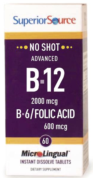 ADVANCED B12 2000 µg + B6 + FOOLIHAPPO 600 µg Monipuolinen B12-vitamiinivalmiste, joka imeytyy
