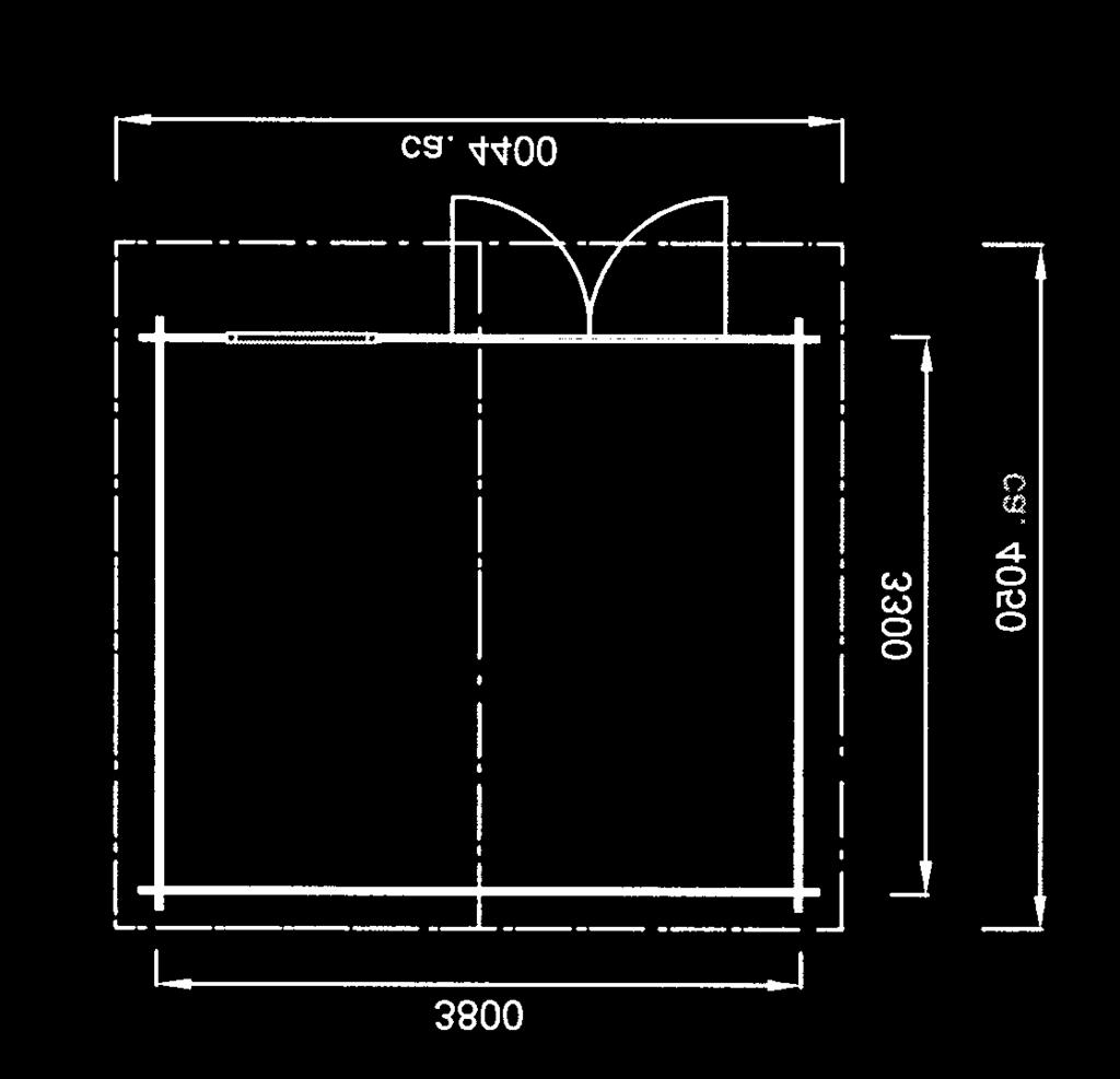 Gjestehytte Bodo OPTION: Terrass FIN S DK 3800 mm x 3300 mm Seinävahvuus 34 mm 3800 mm x 3300 mm