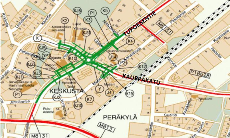 Myös osa Meijerintietä (K15) ja Virastokuja (K8) kuuluivat hankkeeseen. Virastotalon edustan, K-marketin ja Osuuspankin edustan parkkipaikat rakennettiin uudelleen samassa yhteydessä.