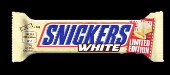 UUSI RESEPTI- EROTTUVA PAKKAUS Ulkonäöltään uusi Snickers white erottuu selkeästi normaalista Snickers -patukasta Helposti ymmärrettävä Limited Edition - tuttu Snickers-patukka valkosuklaisena