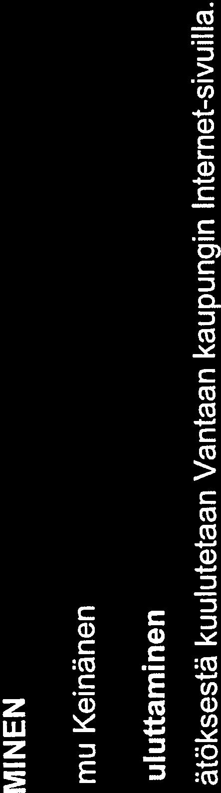 Päätöksestä kuuluftaminen Päätöksestä kuulutetaan Vantaan kaupungin Internet-sivuilla.