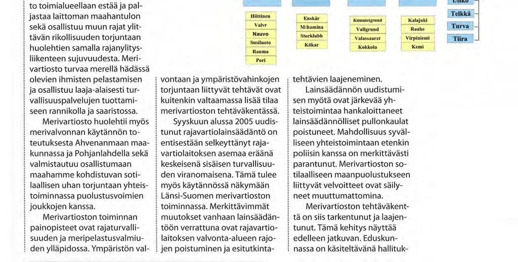 la. Vaasasta löytyy myös pieni huoltotukikohta, joka vastaa merivartioston pohjoisten yksiköiden teknisistä palveluista.