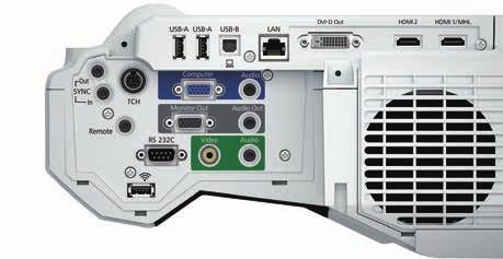 Liitännät 1 LAN-liitäntä (RJ45: 100Base-TX) 2 HDBaseT-liitäntä (HDBaseT) 3 DVI 4 HDMI-tuloliitäntä 5 Ylläpitoliitäntä 6 Näytön