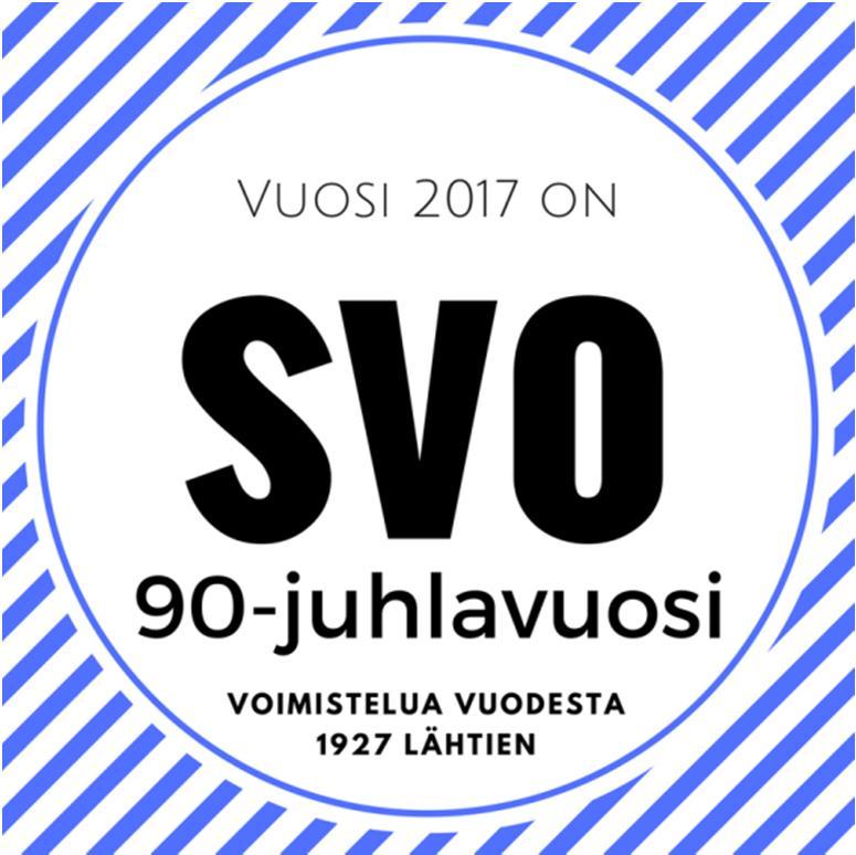 Seinäjoen voimistelijoiden 90-vuotis juhlatiedote Puheenjohtajan kynästä, Hyvää kuluvaa Vuotta 2017! Alkamassa on Suomen ja Seinäjoen voimistelijoiden juhlavuosia.