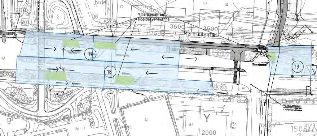 ESPOON MERITUULENTIE Espoon Merituulentie Niittykummussa Ajoradan ja jalkakäytävän väliselle viherkaistalle rakennetaan neljä biopidätysaluetta ja yksi nurmipeitteinen viivytyspainanne 2 kpl