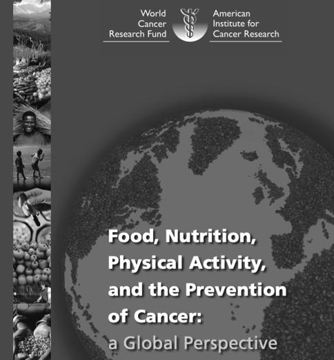 Jo vuodesta 2007 saakka on ollut olemassa laaja tutkimusnäyttöön perustuva suositus ja yhteenveto ravinnosta ja syövästä.