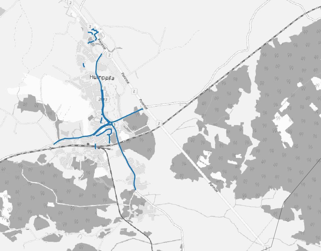 Humppila 8,5 km Kuvassa on esitetty pyöräteiden