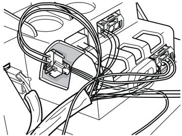 R3702990 18 Autot, joissa on Minidisc-soitin ja/tai CD-soitin/vaihtaja Vedä kahden jäljellä olevan pistokkeen johtimet auton johdinkimpun alle. Kytke pistokkeet toisiinsa.