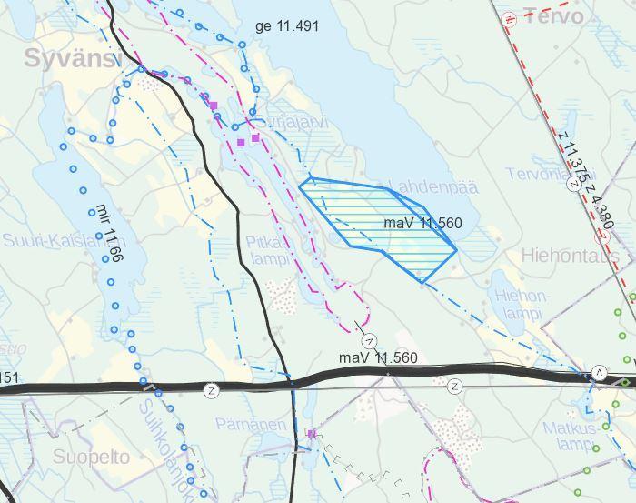 Suomen GPS-Mittaus Oy 31.10.2017 5/21 3 Kaavoitustilanne sekä pohjavesialueet Vieristeen maa-ainesalue sijaitsee Pieksämäen Syvänsin kylässä Etelä-Savossa.