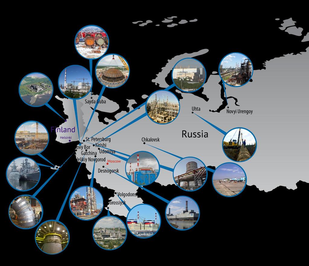 Konserni maailman kartalla TITAN-2-konserni on yksi Luoteis-Venäjän suurimmista yrityksistä Päätoimialana on ydinvoimalaitosten rakennuttaminen avaimet käteen periaatteella.