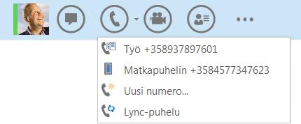 Lync-käyttöohje 9 (15) Puhelun soittaminen Puhelun soittaminen on yhtä helppoa kuin pikaviestiminen. 1. Valitse yhteystietoluettelossa se henkilö, jolle haluat soittaa. Vinkki!
