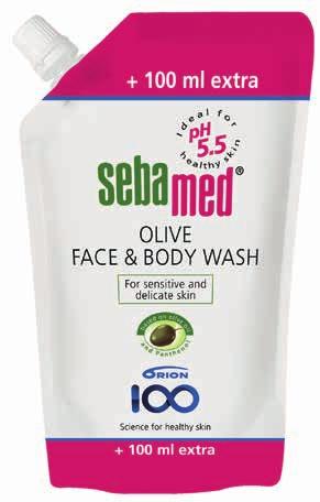 2017 ORIONIN KERÄILY- KAMPANJA APTEEKEISSA Sebamed Olive tai Face & Body Wash Refill