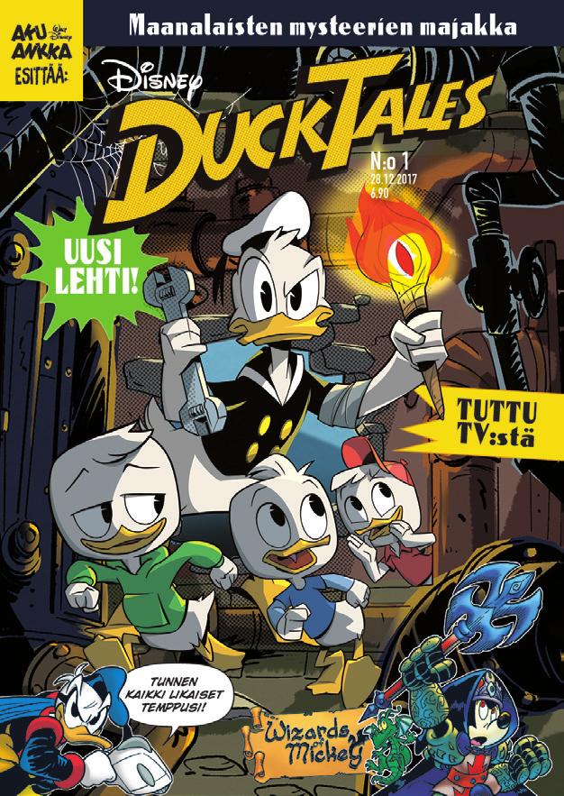 Televisiosta tutun uuden DuckTales-animaatiosarjan huippusuositut seikkailut jatkuvat DuckTales-lehden sivuilla, jonka muussakin sisällössä on panostettu nimenomaan huimiin seikkaluihin joka