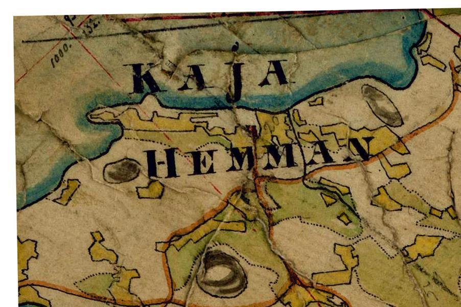 Kulttuuriympäristöpalvelut Heiskanen & Luoto Oy 5 Kuva 4. Ote 1800-luvun lopulla laaditusta pitäjänkartasta.