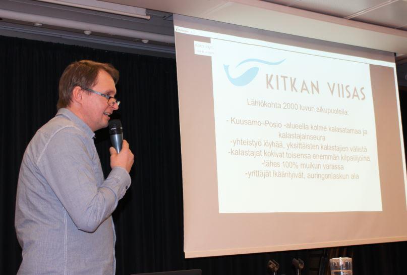 Kuva 2. Juha Korhonen kertoi Koillismaan Luonnonkala Oy:n tiestä menestykseen.
