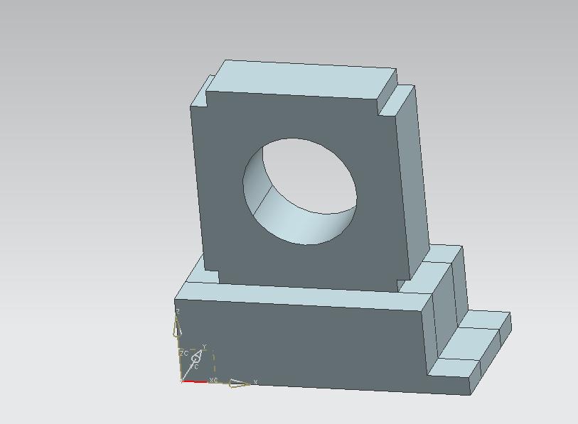 Kuva 10. Laakeripesän ja sen tuennan 3d-malli. Niin 3d-mallinnus kuin myös elementtiverkon generointi tehtiin NX6.0 ohjelmalla. Itse FEanalyysissa käytettiin NX Nastran-ratkaisijaa.