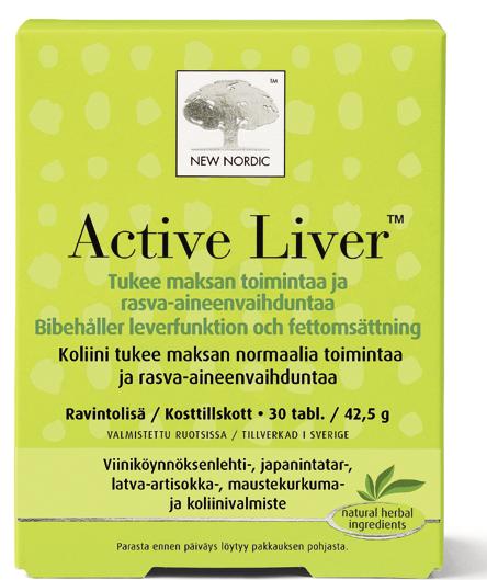 Active Liver sisältää japanintatarja latva-artisokkauutteita, jotka tukevat rasvojen hajot