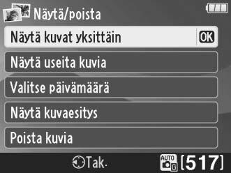 Opastilan ylin taso tulee näkyviin, kun tilanvalitsin käännetään