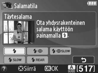 Oppaan käyttäminen Seuraavat toiminnot ovat mahdollisia opasvalikon näkyessä: Toiminto Säädin Kuvaus Paluu valikon ylätasolle