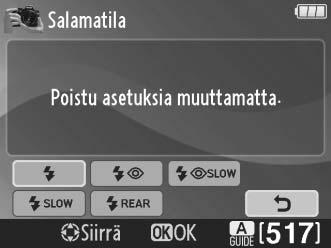 Korosta haluttu valikko painamalla 4 tai 2. Korosta haluttu valinta valikossa painamalla 1 tai 3.