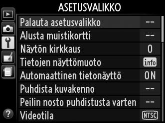 Kameran valikoiden käyttäminen Monivalitsinta