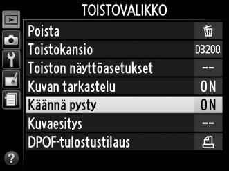 4 Siirrä kohdistin valittuun valikkoon. Siirrä kohdistin valittuun valikkoon painamalla 2. 5 Korosta valikon kohta. Korosta valikon kohta painamalla 1 tai 3. 6 Tuo vaihtoehdot näkyviin.