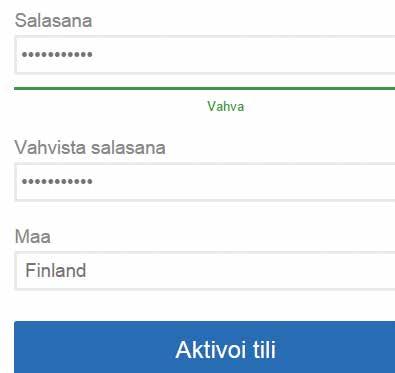 Tarkista, että kielenä on suomi.