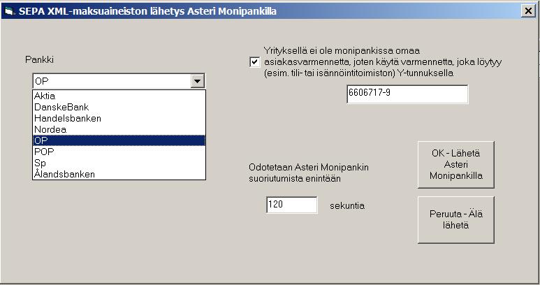 40/46 KÄYTTÖOHJEET Asteri Monipankki 5.2.