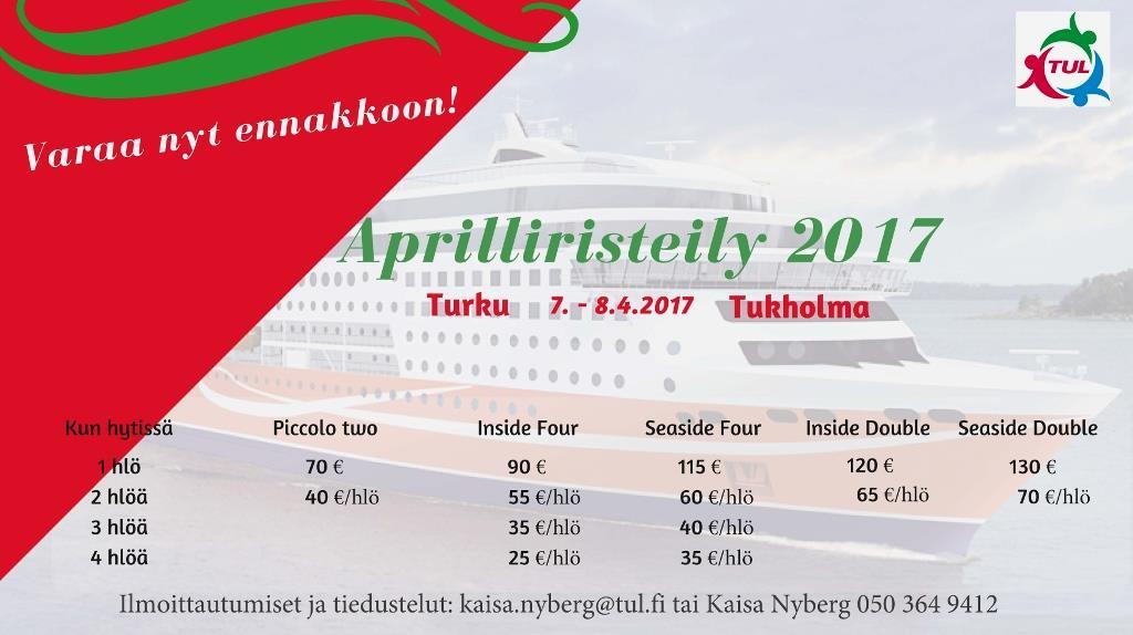 KYSY SEURALLESI VIKING LINELTA ERIKOISHINTAA TUL:n Varsinais-Suomen piirin jäsenseurat matkustavat Viking Linella