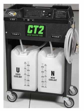 NRO CT2 BG CT2 Coolant Transfusion System The BG CT2 lisää uuden 50/50 jäähdytinnesteen auton jäähdytinjärjestelmään ja poistaa samanaikaisesti vanhan