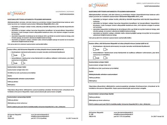 17 (85) KUVA 5. Suostumusasiakirja sivut 3 ja 4.