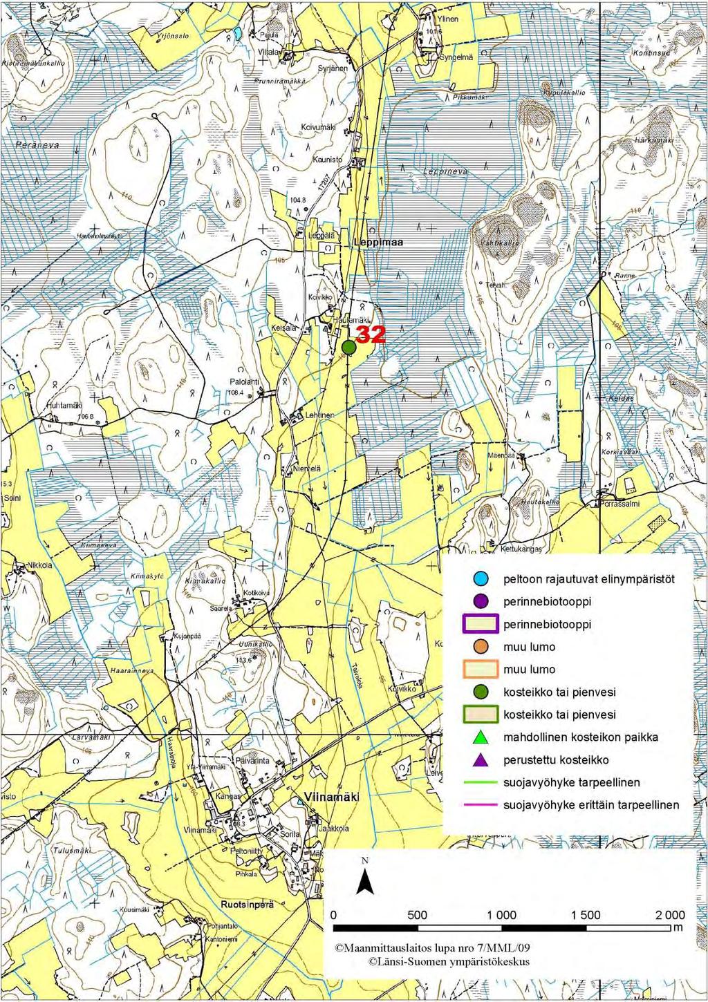 Kartta 9. Jalasjärven kohteen 32 sijainti.
