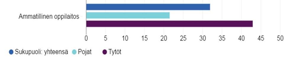 27 % yläkoululaisista, 33 % lukiolaisista ja 32 %