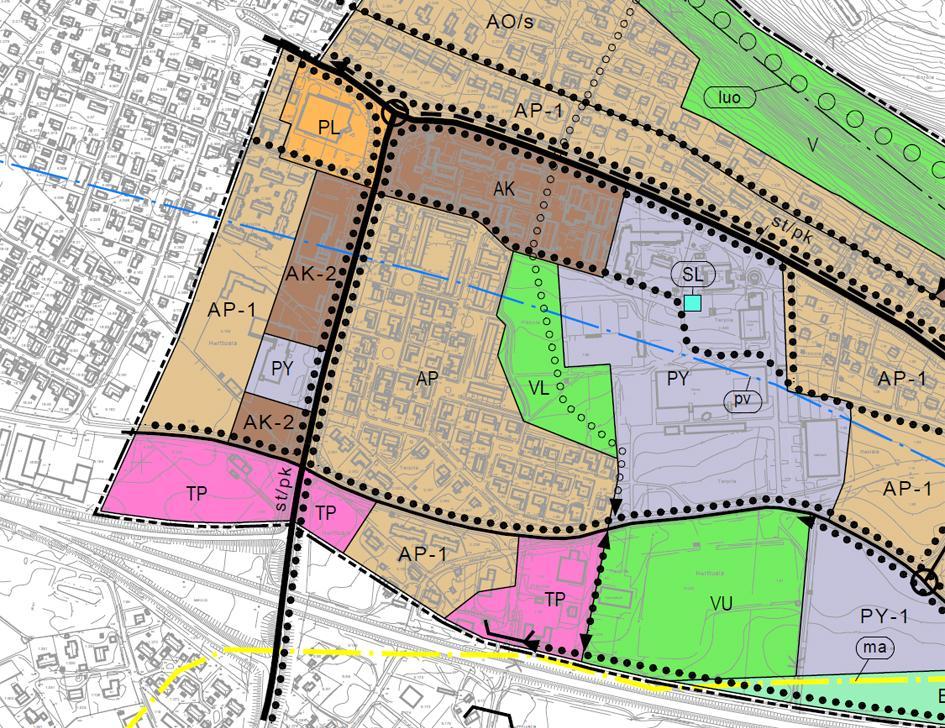 Asemakaavatilanne Voimassa olevassa asemakaavassa alue on varattu ALV-merkinnällä asuin-, liike- ja