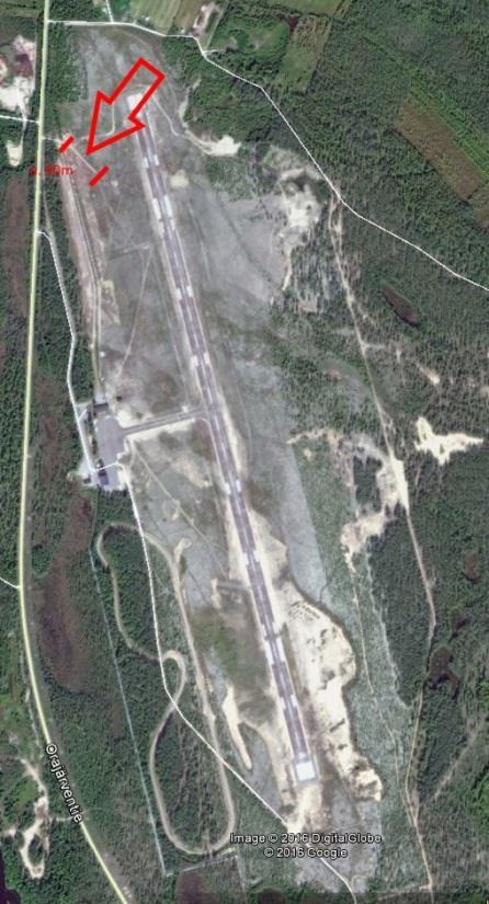 3.3. Routavauriot Routavaurioitettava tie on Sodankylän lentoasemalla. Tien keskikohdan koordinaatit: 67.399596N, 26.612905E.