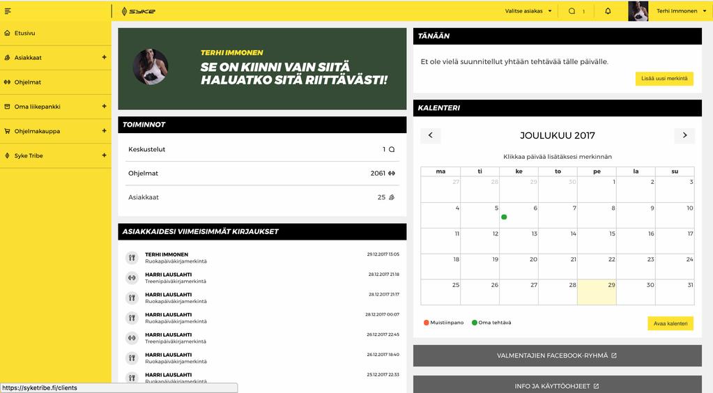 ASIAKKAN MUISTIINPANOT Asiakkailla on myös omat muistiinpanot johon he voivat tehdä