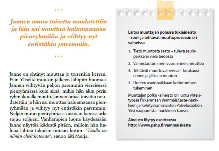 3. Lukuvinkkejä Asumisen rahoitus- ja kehittämiskeskus ARA (2012). Palveluasumisen opas.