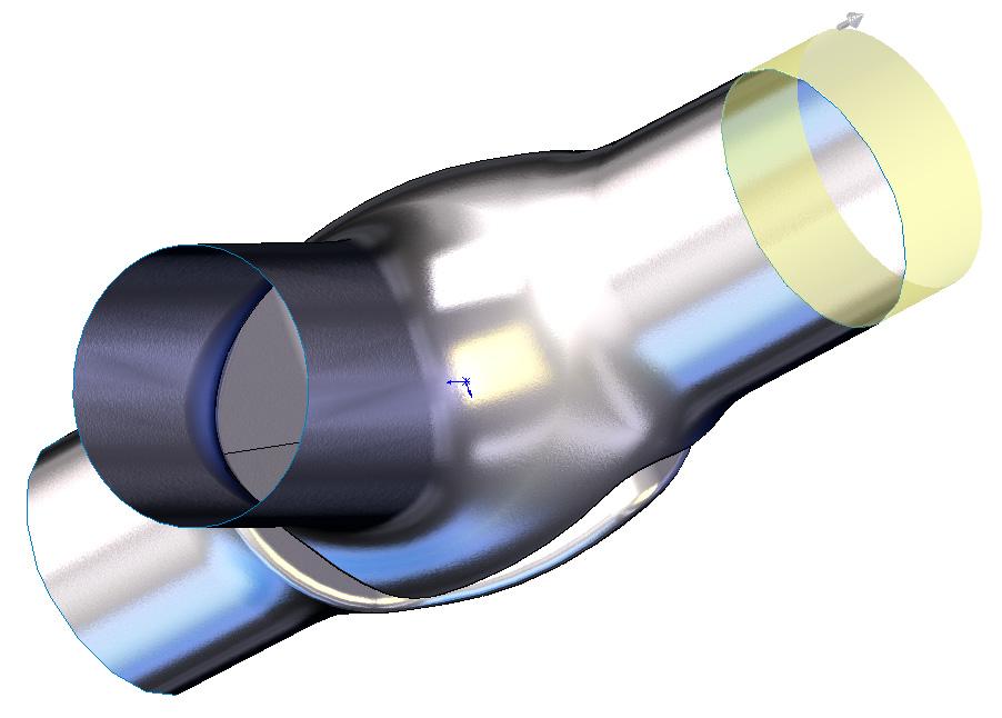 Kuva 6 Keernakannat voi mallintaa Extrude, Extrapolate tai vastaavalla työkalulla keernan pintamalliin.