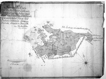 laakadia kuva 10 kartta Piirimaanmittari Henr. Joh. Londén mittasi ja piirsi kartan luutnantti Siegellin ja luutnantti Ulmernin donaatiosta.
