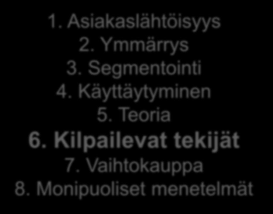 Teoria 6. Kilpailevat tekijät 7.