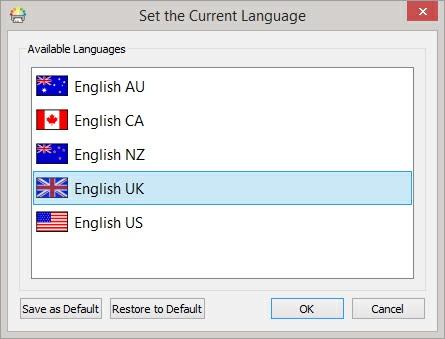 Kielen vaihtaminen Oletuskieli perustuu ostamaasi Kerro kuvin 3:n versioon. Muitakin kieliä on mahdollisesti käytettävissä.
