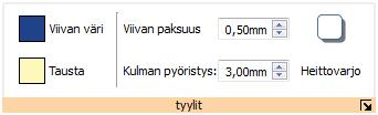 Taulukon ja solun tyyli Valitun taulukon solun ominaisuuksien ja ulkoasun muuttaminen tapahtuu Solut-välilehdellä.